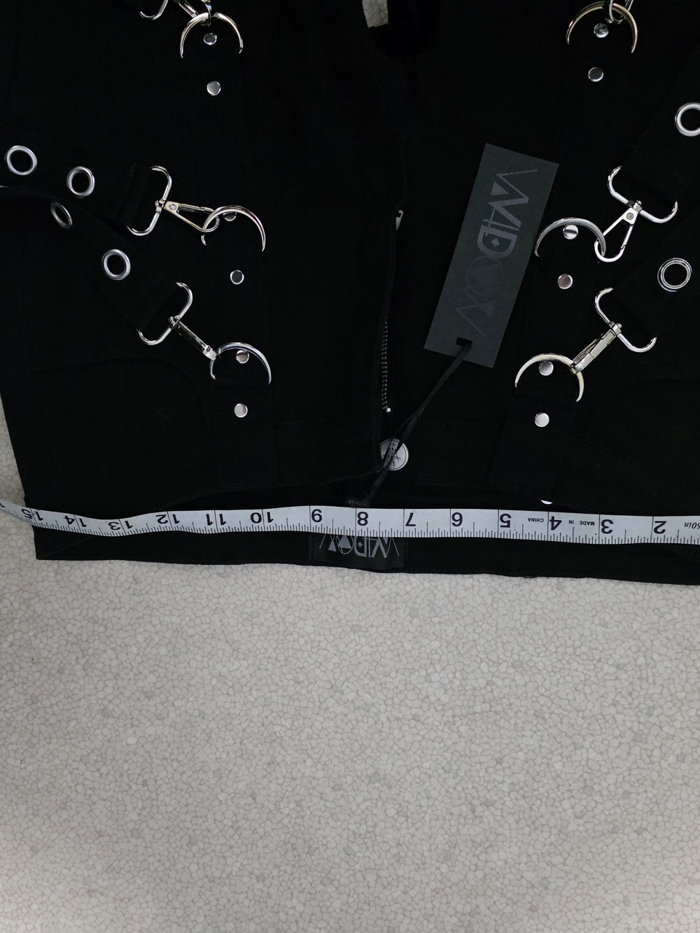 Dolls Kill- Widow- Black Flared Grommet Bondage Strap Pants- Sz L- NWT - Picture 4 of 12